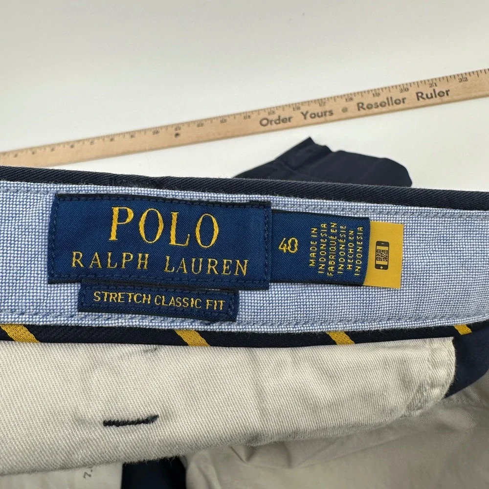 Polo Ralph Lauren Shorts Mens 40 Navy Blue Stretch Classic Fit Preppy Chino NWT